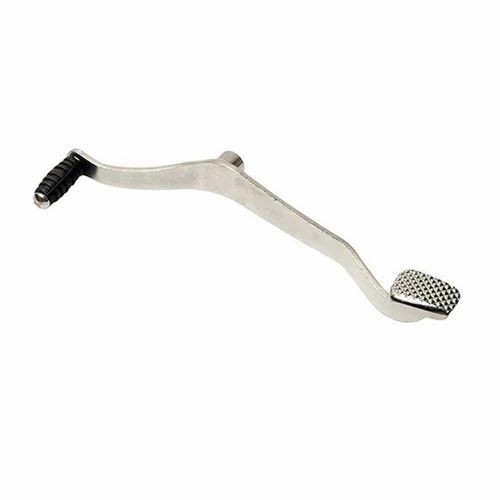 Silver And Black Stainless Steel TVS Flame Motorcycle Gear Lever