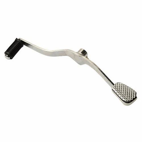 Silver And Black Stainless Steel CT 100 Motorcycle Gear Lever