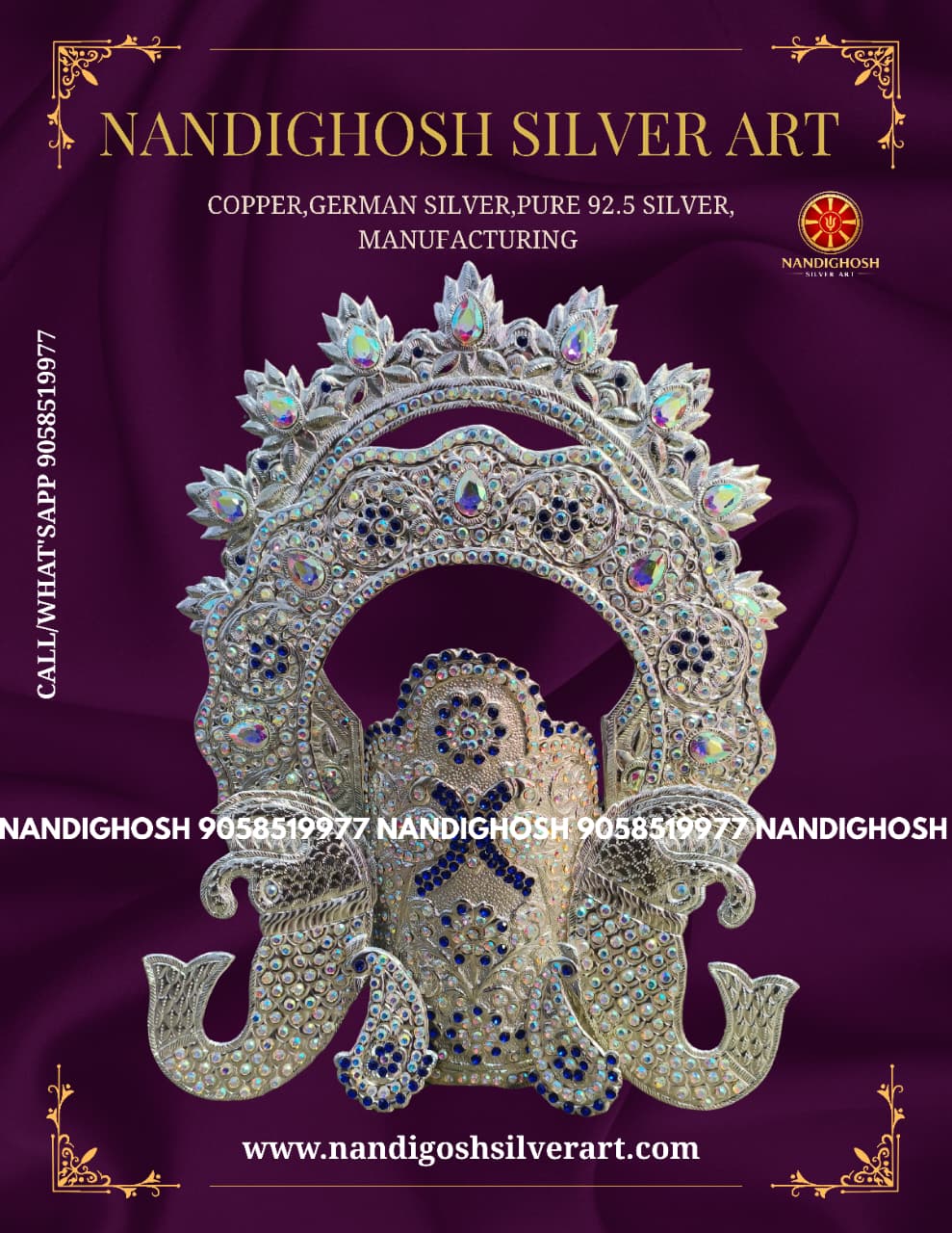 Silver Khatu Shyam Ji Mukut (Crown)