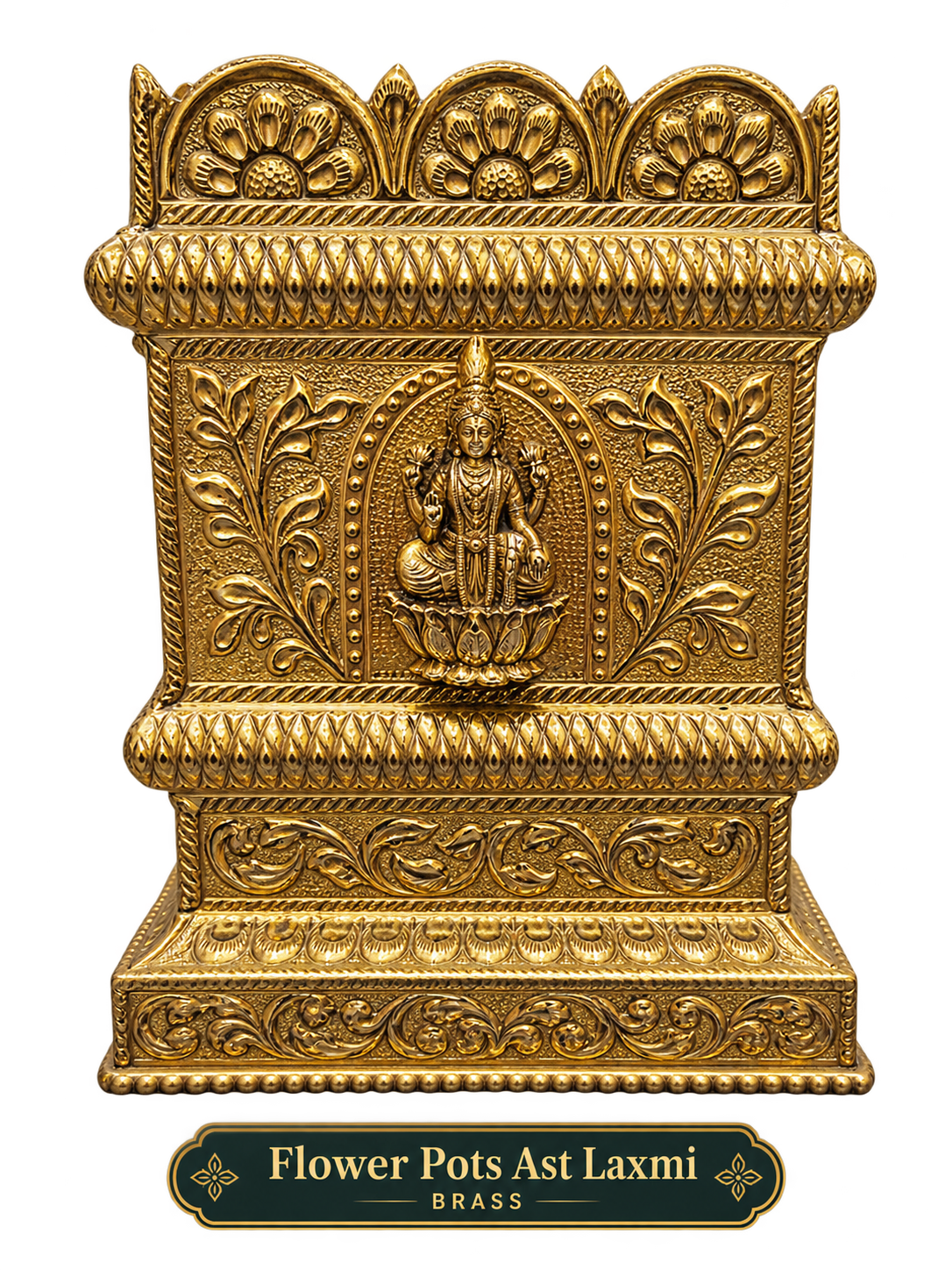 Ast Lakshmi Brass Flower Pot
