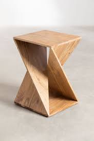 Acacia Wood Side Table  