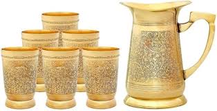 Brass Glass Set