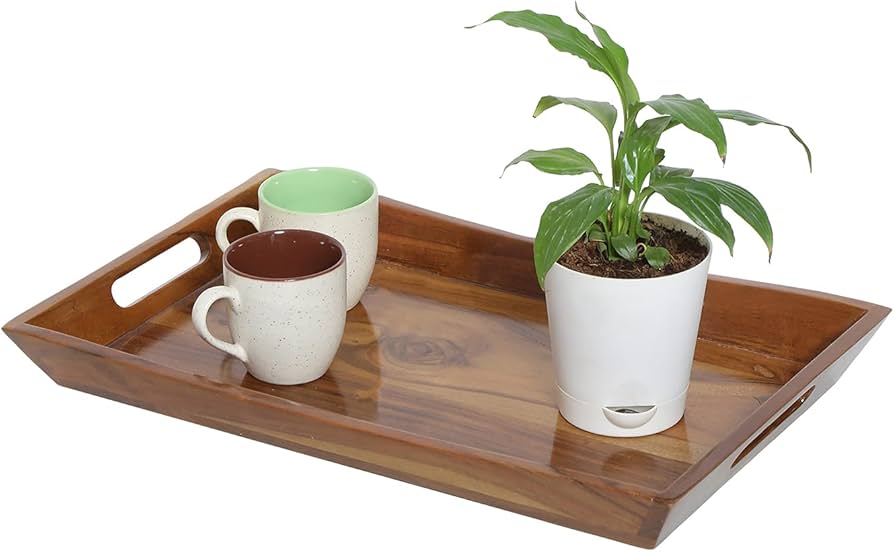 Polished Wooden Serving Tray