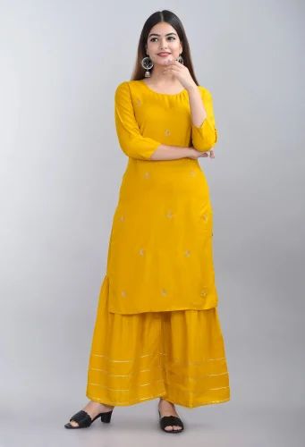 Designer Rayon Kurti, Size: L