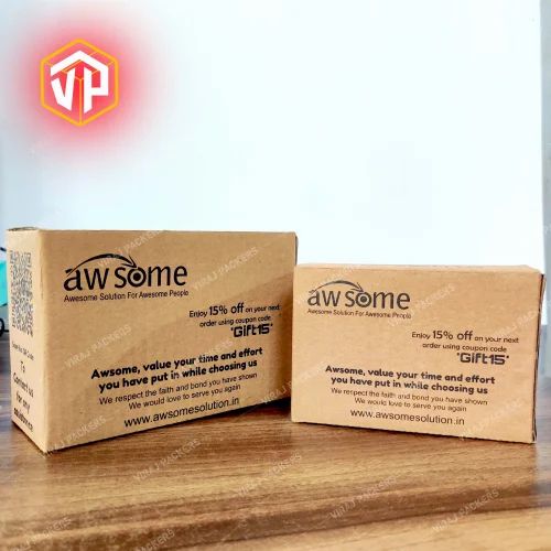 Brown Courier 3 Ply Corrugated Boxes Custom Printed E-Commerce