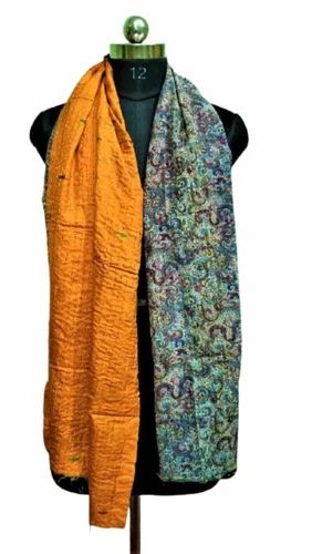 Vintage Silk Multi Patch Kantha Scarf