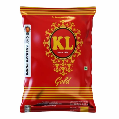 26Kg KL Gold Akshaya Ponni Rice, Packaging Type: HDPE Bag