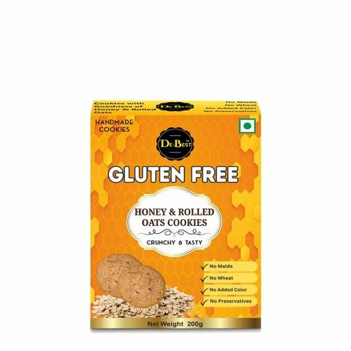 De Best Gluten Free Honey & Rolled Oats Cookies 200g, 250 gm