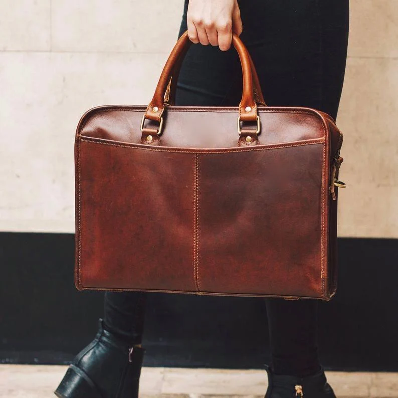 brown Leather laptop bags
