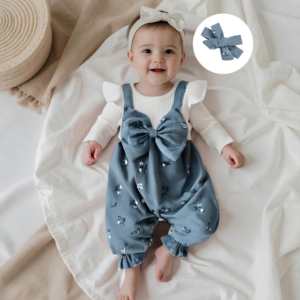 Floral Ruffle Organic Baby Girl Backless Dress