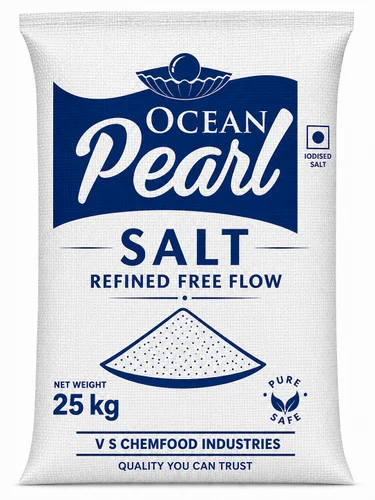OCEAN PEARL REFINED FREE FLOW IODISED SALT 25 KG PP BAGS