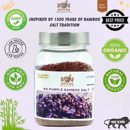 Authentic 9x Purple Bamboo Salt, 9 Times, Crystal