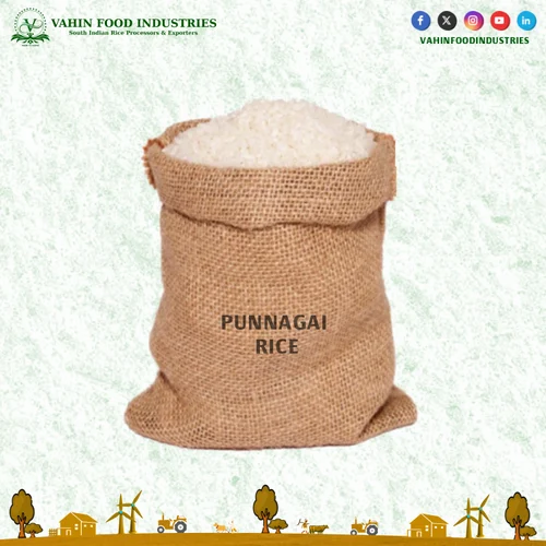 Punnagai semi polished Rice, Jute Bag, Packaging Size: 50Kg