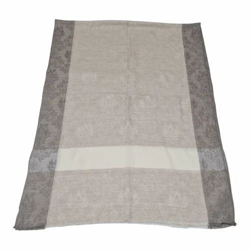 Natural Fine Wool Self Jacquard stoles