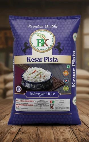 Organic BK Kesar Pista Indrayani Rice (Fully Polished, Steam Processed)