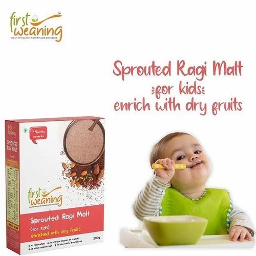 Sprouted Organic Ragi Malt For Kids, Enriched With Dry Fruits
