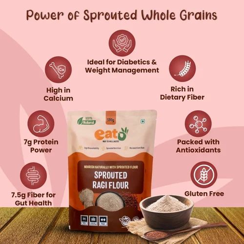Eat5 Sprouted Ragi Flour, Packaging Size: 500gm