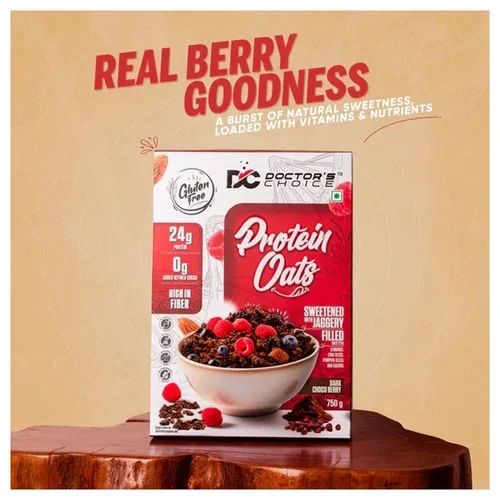 Doctors Choice Dark Choco Berry High Protein Oats, Packaging Type: Packets
