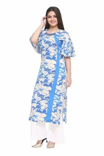 Casual Wear Regular Sbiotex Printed Kurti, Wash Care: Machine wash