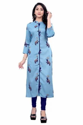 Medium Embroidery Ladies Kurtis, Embroidered