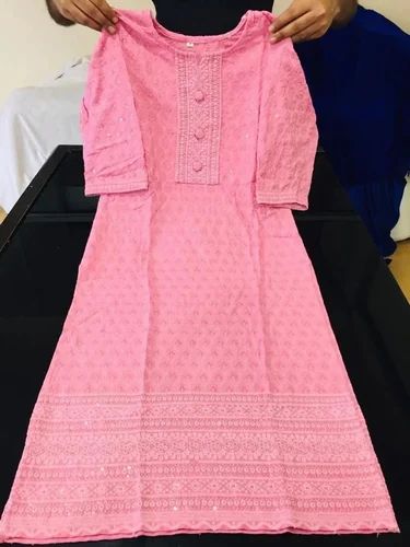 Cotton Reyon Chikan Kurti