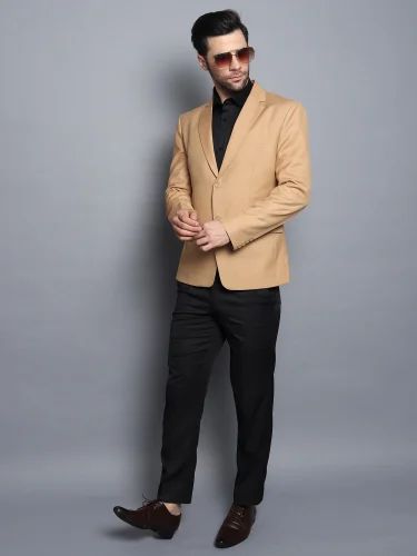 Rayon Brown Formal Men Blazer
