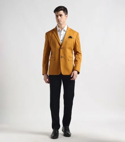 Terry Rayon (TR) Yellow Formal Men Blazer