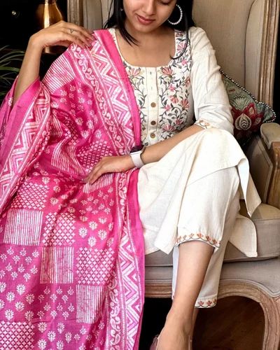 Casual Wear Khadi Kurti Set