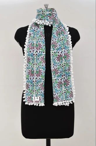 Pink Hand Block Printed Cotton Stoles