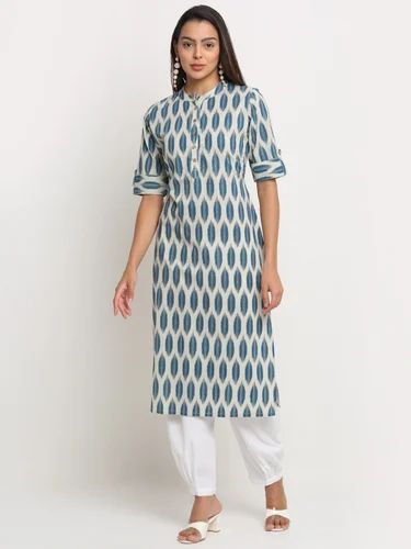 Cotton Handblock Print Kurti, Printed