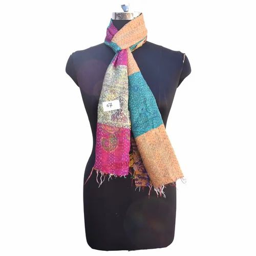 Red Silk Patchwork Stole