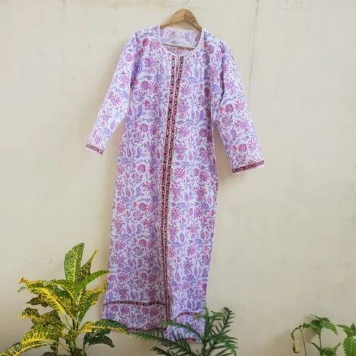 Straight Hand Block Soft Cotton Kurtis