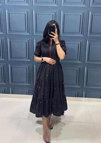 Beach Party Special Fancy Sleeve Pattern Free Size Knee Length Kurti For Women