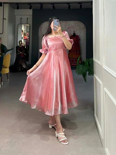LATEST EVENING NIGHT WEAR FANCY BURBERRY SILK KURTI FOR WOMEN