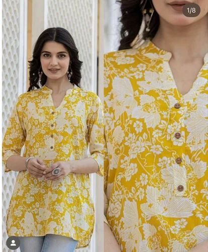 Routine Day Special Yellow Color Embroidery Fancy Kurti For Women& Girls Wear