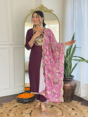 Up Coming Latest Festive Special Viscose Rayon With Sequence Work Traditional Kurti Set