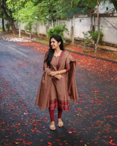 Routine Day Wear Simple& Classy Look Anarkali Style Pure Cotton Kurti Set For Sale