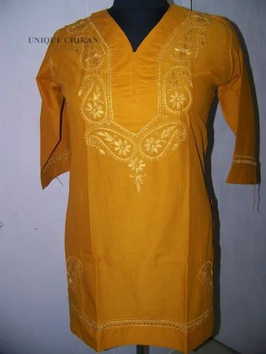 Hand Embroidery Ladies Fashionable Silk Kurtis