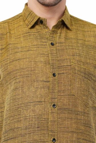Mens Khadi Cotton Shirt (Multicolor, Plain)
